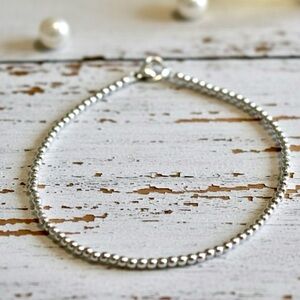 Minimalist Silver Hematite Beaded Clasp Bracelet